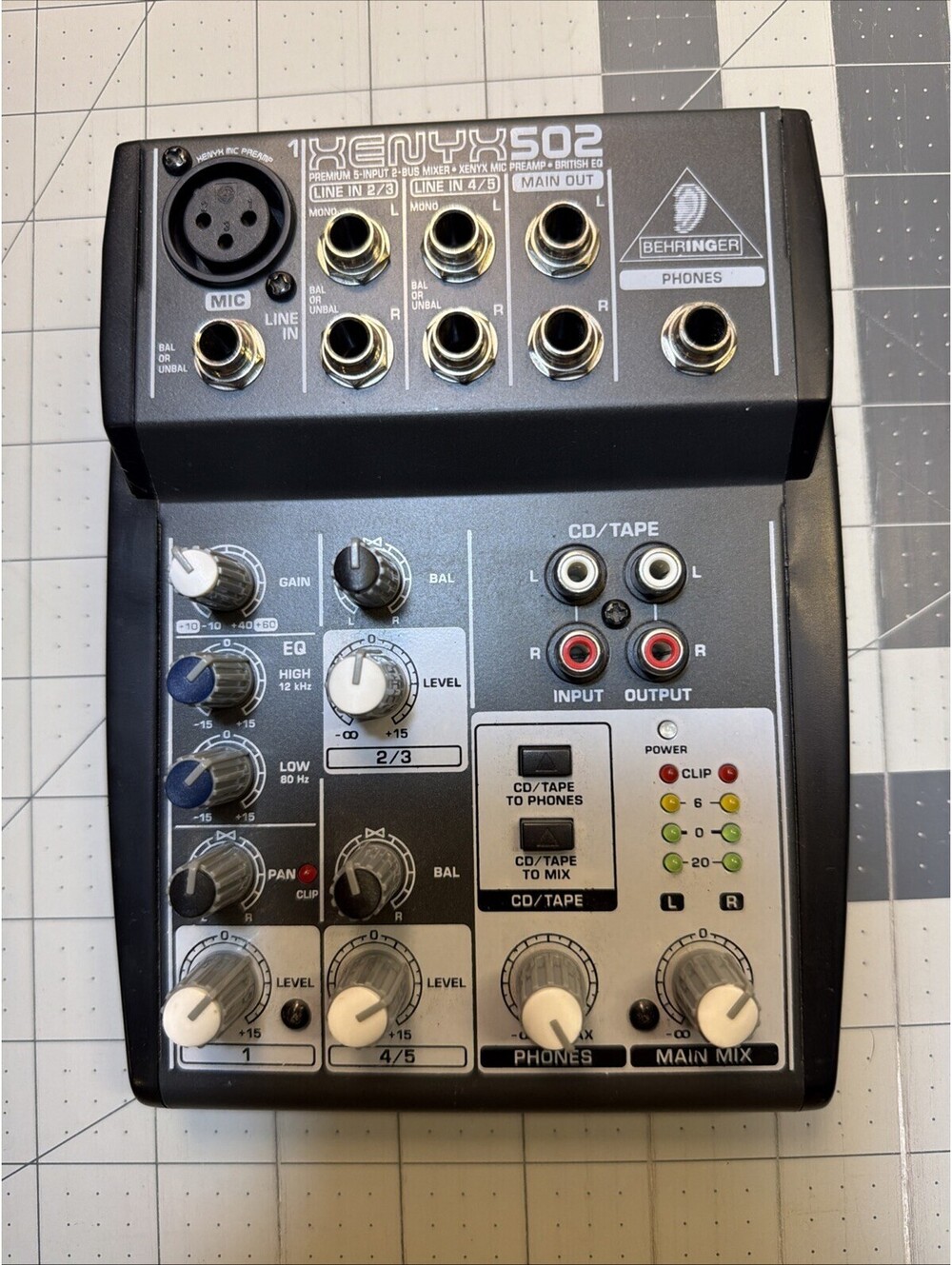 Behringer Xenyx 502 Premium 5-Input 2-Bus Mixer Mic Preamp